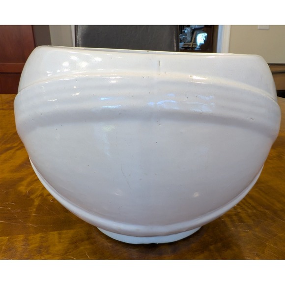 Vintage White Glazed Zanesville Art Pottery Planter Jardiniere - Picture 4 of 6